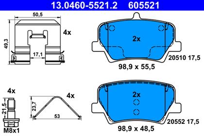 Bremsbelagsatz hinten Volvo