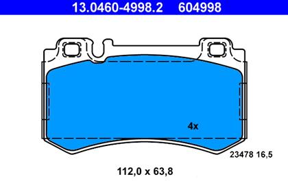 Bremsbelagsatz hinten Mercedes