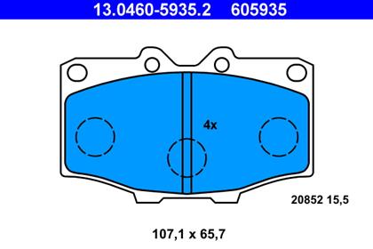 Bremsbelagsatz vorne Toyota