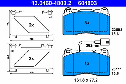 Bremsbelagsatz 15.6mm