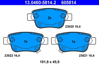 Bremsbelagsatz hinten Toyota