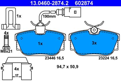 Bremsbelagsatz hinten VW
