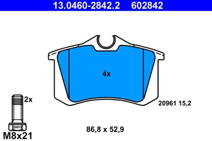 Bremsbelagsatz hinten Peugeot