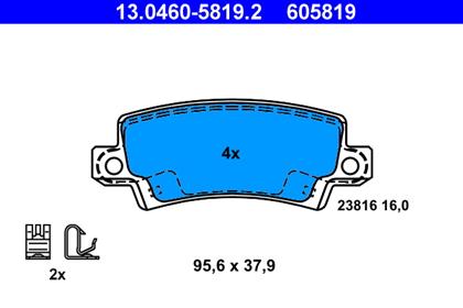 Bremsbelagsatz hinten Toyota