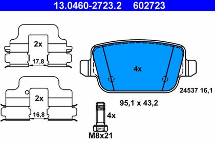 Bremsbelagsatz hinten Ford