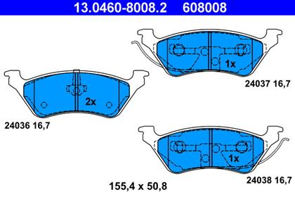 Bremsbelagsatz hinten Chrysler