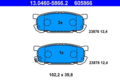 Bremsbelagsatz hinten Mazda