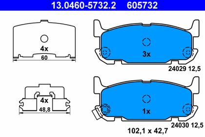 Bremsbelagsatz hinten Mazda