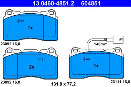 Bremsbelagsatz 16mm