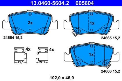 Bremsbelagsatz hinten Toyota