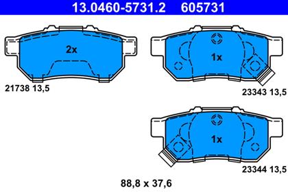 Bremsbelagsatz hinten Honda