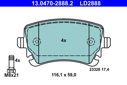 Bremsbelagsatz Ceramic hinten Audi