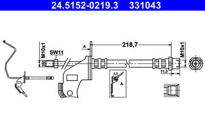 Bremsschlauch hinten rechts Opel