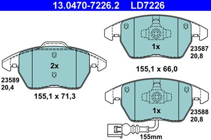Bremsbelagsatz, Scheibenbremse ATE Ceramic
