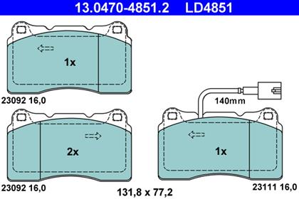 Bremsbelagsatz 16mm