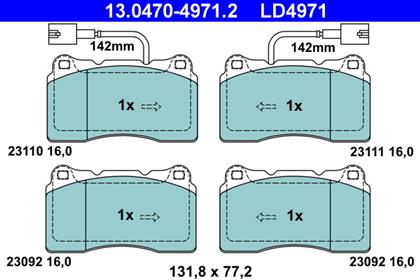 Bremsbelagsatz 16mm