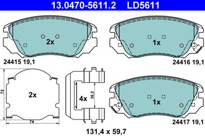 Bremsbelagsatz Ceramic vorne