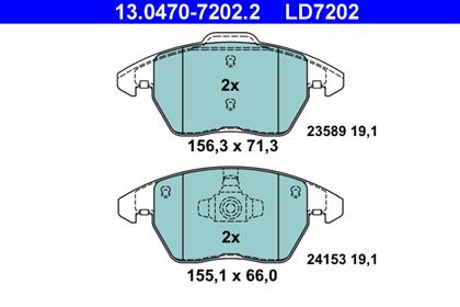 Bremsbelagsatz 19.1mm