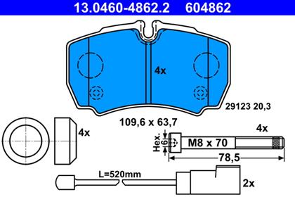 Bremsbelagsatz hinten Ford