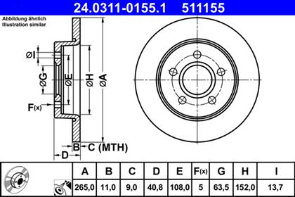 Bremsscheibe PowerDisc hinten Ford