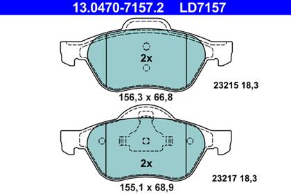 Bremsbelagsatz 18.3mm