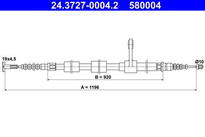 Seilzug, Feststellbremse 1.196mm
