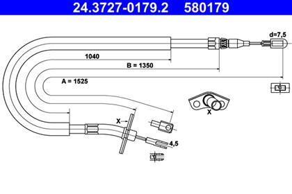 Seilzug, Feststellbremse 1.525mm