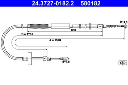 Seilzug, Feststellbremse 1.928mm