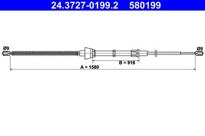 Seilzug, Feststellbremse 1.580mm
