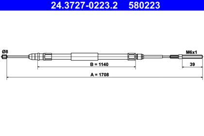 Seilzug, Feststellbremse 1.708mm