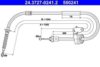 Seilzug, Feststellbremse 1.393mm