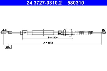 Seilzug, Feststellbremse 1.651mm