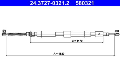 Seilzug, Feststellbremse 1.520mm