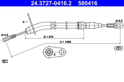 Seilzug, Feststellbremse 1.088mm
