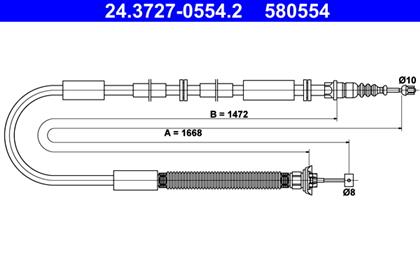 Seilzug, Feststellbremse 1.668mm