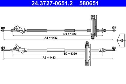Seilzug, Feststellbremse 1.483mm