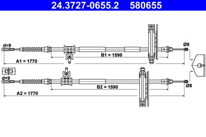Seilzug, Feststellbremse 1.770mm