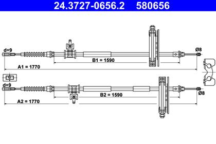 Seilzug, Feststellbremse 1.770mm