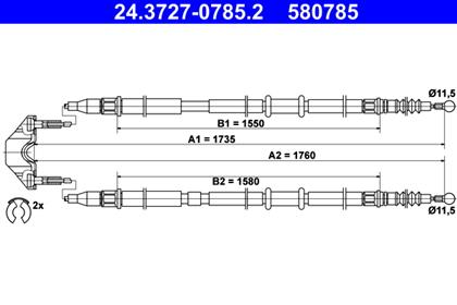 Seilzug, Feststellbremse 1.735mm