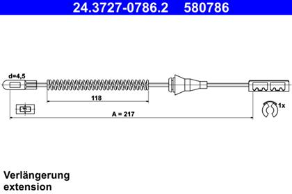 Seilzug, Feststellbremse 217mm