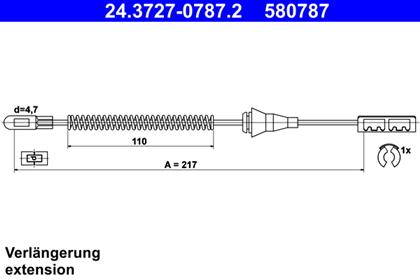 Seilzug, Feststellbremse 217mm