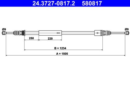 Seilzug, Feststellbremse 1.505mm
