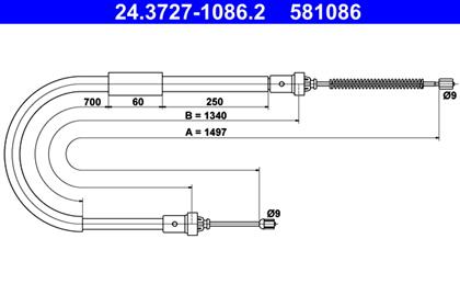 Seilzug, Feststellbremse 1.497mm