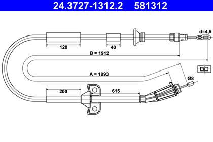 Seilzug, Feststellbremse 1.993mm