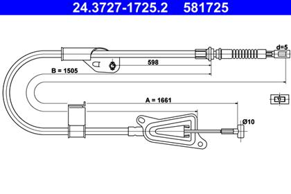 Seilzug, Feststellbremse 1.661mm