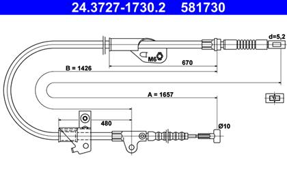 Seilzug, Feststellbremse 1.657mm