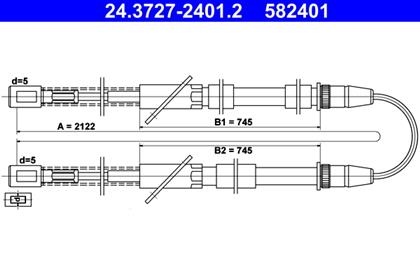 Seilzug, Feststellbremse 2.122mm