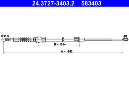 Seilzug, Feststellbremse 1.642mm