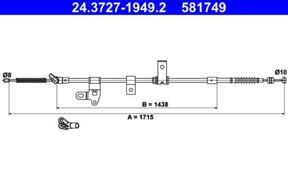 Seilzug, Feststellbremse 1.715mm