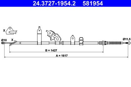 Seilzug, Feststellbremse 1.617mm